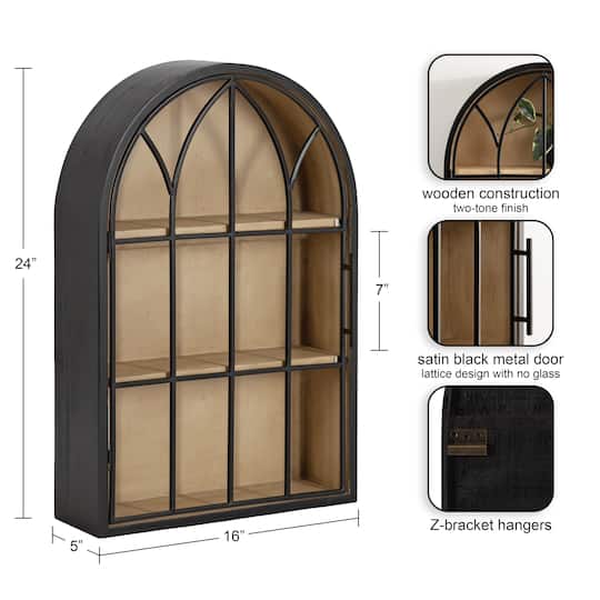 Kate and Laurel Megara Arched Wall Mounted Cabinet